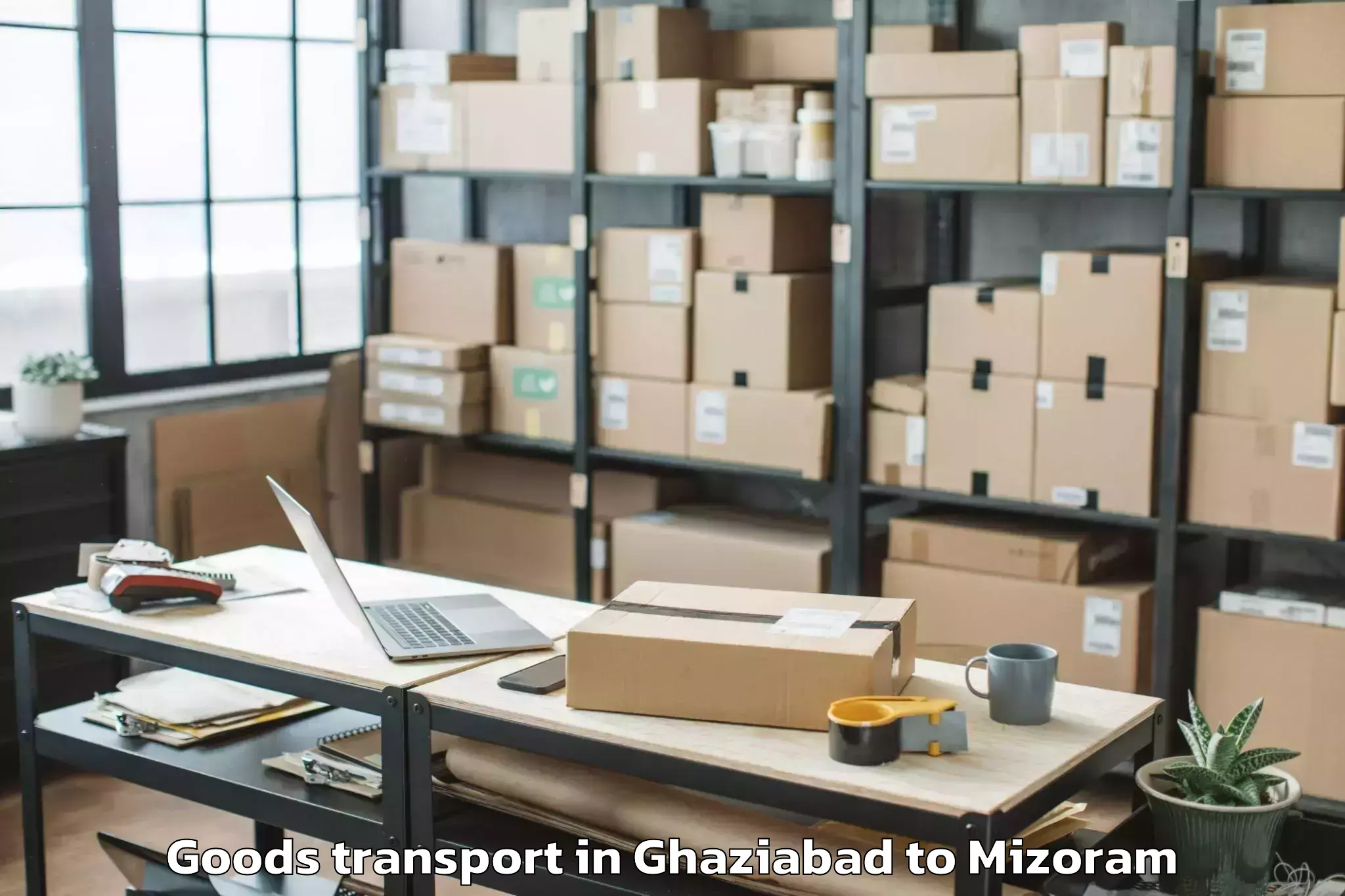 Professional Ghaziabad to Darlawn Goods Transport